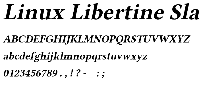 Linux Libertine Slanted Bold font